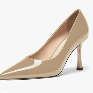 Kim Jing Patent Nude/Taupe Pump. 3” Heel